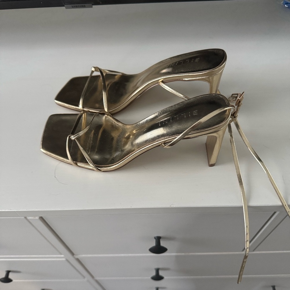 Bellini Gold Strappy Heels